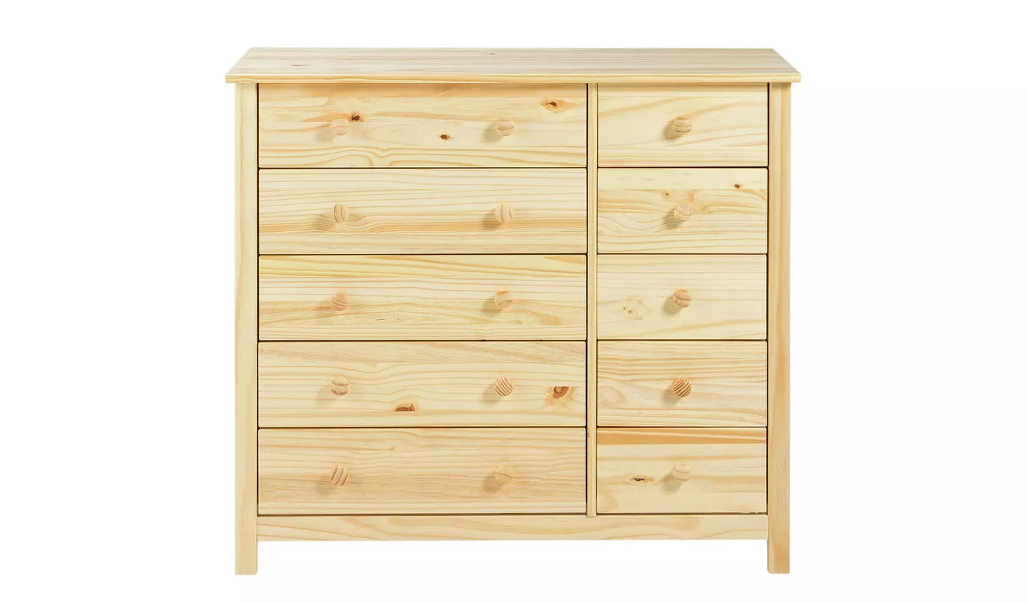 Assembled Scandinavia 5+5 Drawer Chest - Pine